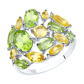 Кольцо SOKOLOV - Серебро 925, Хризолит, Цитрин (арт. 92011845)