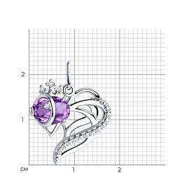 Подвеска SOKOLOV - Серебро 925, Синтетический ситалл , Фианит (арт. 92030784)