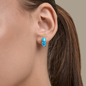 Серьги Diamant - Серебро 925, Фианит, Эмаль (арт. 94-120-00235-1)