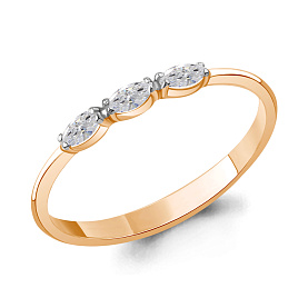 Кольцо Аквамарин - Серебро 925, Фианит (арт. 600342.6)