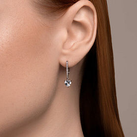 Серьги SOKOLOV - Серебро 925, Топаз, Фианит (арт. 92022945)