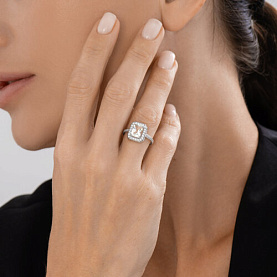 Кольцо SOKOLOV - Серебро 925, Празиолит, Фианит (арт. 92014630)