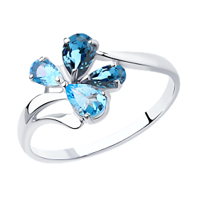 Кольцо SOKOLOV - Серебро 925, Топаз, Топаз лондон (арт. 92011824)