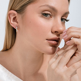 Серьги ЮФ Династия - Золото 375, Фианит (арт. 025632-5102)