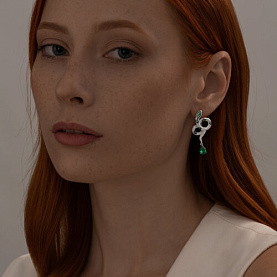 Серьги SOKOLOV - Серебро 925, Фианит (арт. 94026003)