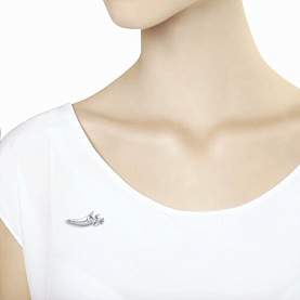 Брошь SOKOLOV - Серебро 925, Фианит (арт. 94-140-00683-1)