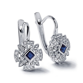 Серьги Platinum Lab. - Платина 950 (арт. ПС-275С-02)