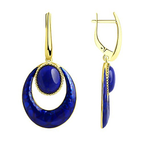 Серьги Diamant - Серебро 925, Ляпис, Эмаль (арт. 93-321-01863-1)