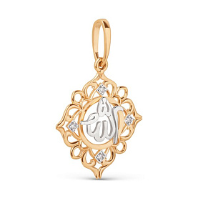 Подвеска ЮФ Династия - Золото 585, Фианит (арт. 106398-1102)