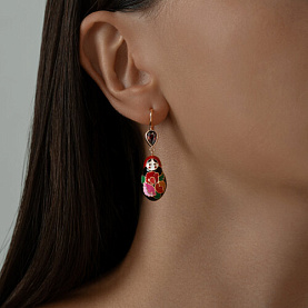 Серьги SOKOLOV - Серебро 925, Фианит, Эмаль (арт. 93020449)