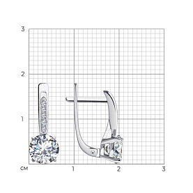Серьги SOKOLOV - Золото 585, Фианит (арт. 029647-3)