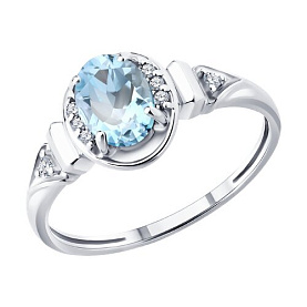 Кольцо SOKOLOV - Серебро 925, Топаз, Фианит (арт. 92014862)
