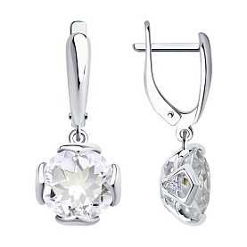 Серьги SOKOLOV - Серебро 925, Горный хрусталь, Фианит (арт. 92022046)