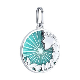 Подвеска Diamant - Серебро 925, Фианит, Эмаль (арт. 94-130-02343-1)