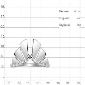 Кольцо Аквамарин - Серебро 925, Фианит (арт. 600078А.5)