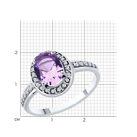 Кольцо SOKOLOV - Серебро 925, Синтетический ситалл , Фианит (арт. 92014307)