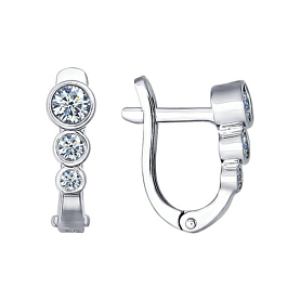 Серьги SOKOLOV - Серебро 925, Фианит (арт. 94021525)