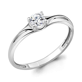 Кольцо Аквамарин - Серебро 925, Фианит (арт. 660861.5)