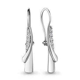 Серьги Аквамарин - Серебро 925, Фианит (арт. 46810А.5)