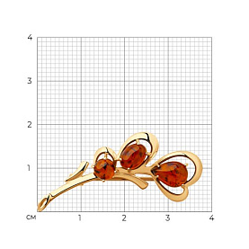 Брошь SOKOLOV - Серебро 925, Янтарь (арт. 83040041)