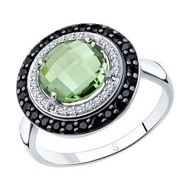 Кольцо SOKOLOV - Серебро 925, Синтетический кварц , Фианит (арт. 92011279)