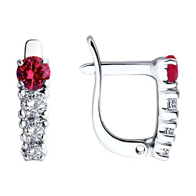 Серьги SOKOLOV - Серебро 925, Swarovski , Фианит (арт. 94026623)