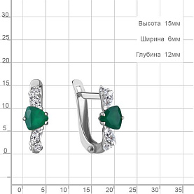 Серьги Аквамарин - Серебро 925, Агат, Фианит (арт. 4762309А.5)