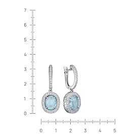 Серьги Кабаровских - Серебро 925, Алпанит, Фианит (арт. 12-916-63000)