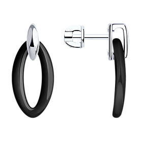 Серьги Diamant - Серебро 925, Керамика (арт. 94-122-01307-2)