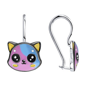 Серьги Diamant - Серебро 925, Эмаль (арт. 94-120-00135-1)