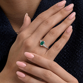 Кольцо SOKOLOV - Серебро 925, Агат, Фианит (арт. 92014883)