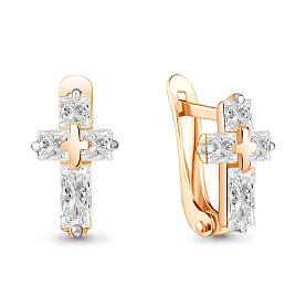 Серьги Аквамарин - Серебро 925, Фианит (арт. 49264.6)