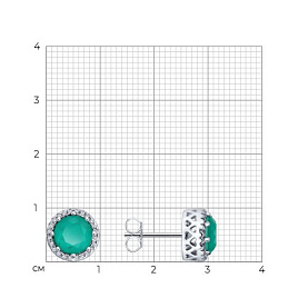 Серьги SOKOLOV - Серебро 925, Синтетический ситалл , Фианит (арт. 92025255-91)