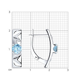 Серьги Diamant - Серебро 925, Топаз (арт. 94-320-00793-1)