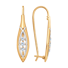 Серьги SOKOLOV - Золото 375, Фианит (арт. 028012-4)