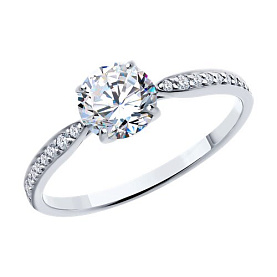 Кольцо SOKOLOV - Золото 585, Фианит (арт. 018888-3)