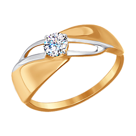 Кольцо SOKOLOV - Золото 375, Фианит (арт. 017187-4)