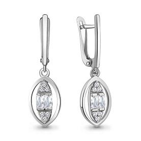 Серьги Аквамарин - Серебро 925, Фианит (арт. 49875А.5)