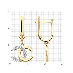 Серьги Diamant - Золото 585, Фианит (арт. 51-121-02988-1)