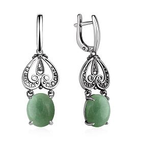 Серьги KRASNOE - Серебро 925, Авантюрин (арт. 2310366370-1)