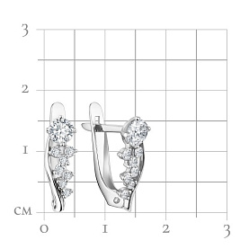 Серьги Talant - Серебро 925, Фианит (арт. 10-72-0001-10741)