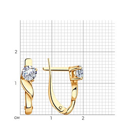 Серьги SOKOLOV - Серебро 925, Фианит (арт. 93020015)