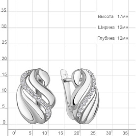 Серьги Аквамарин - Серебро 925, Фианит (арт. 401023А.5)