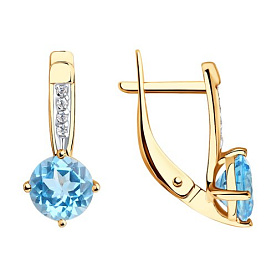 Серьги SOKOLOV - Золото 375, Топаз, Фианит (арт. 37725792)