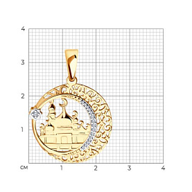 Подвеска SOKOLOV - Золото 585, Фианит (арт. 034447)