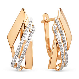 Серьги ЮФ Династия - Золото 375, Фианит (арт. 025842-5102)