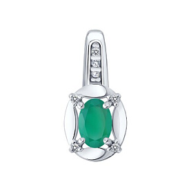 Подвеска SOKOLOV - Серебро 925, Агат, Фианит (арт. 92030859)