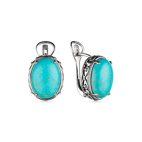 Серьги Дар - Серебро 925, Бирюза (арт. С-3075ок438)
