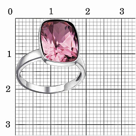 Кольцо Красная пресня - Серебро 925, Стекло (арт. 23612870-12)