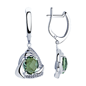 Серьги SOKOLOV - Серебро 925, Кварц, Фианит (арт. 92022043)